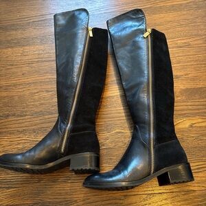 Michael Kors Black Leather Over the Knee Boots
